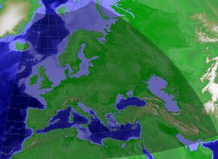 Lambert Equal Area projection of ETOPO2
